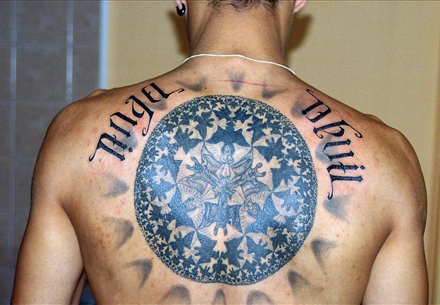 Man Back Body Escher Tattoo