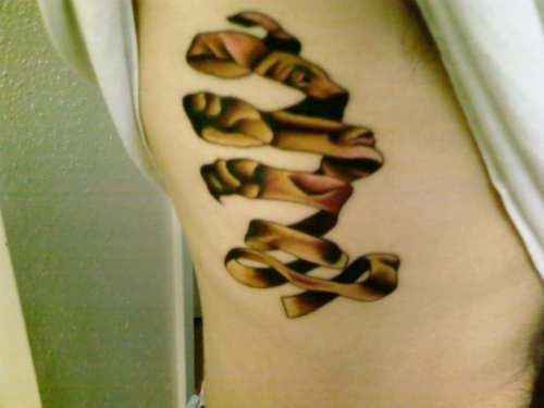 Man Rib Side Escher Tattoo