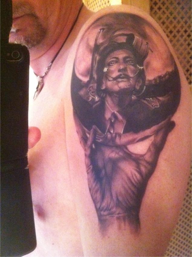 Wonderful Man Left Half Sleeve Escher Tattoo