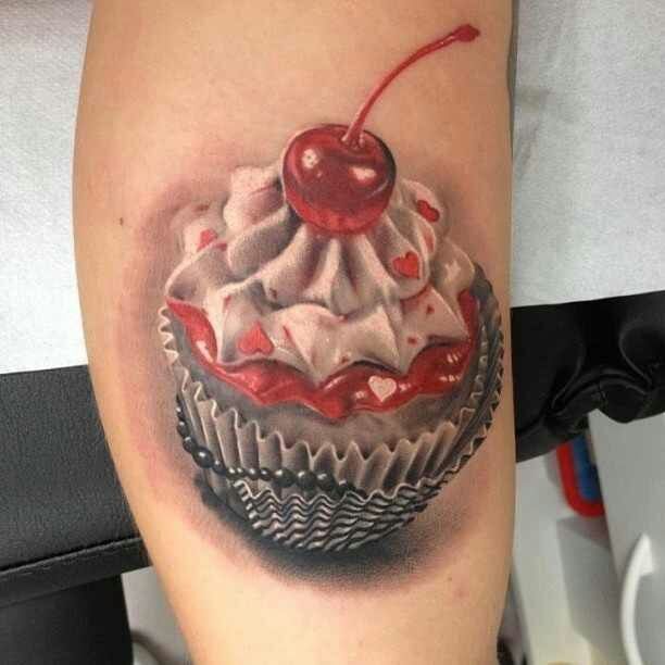 Yummy Cupcake Tattoo For Girls