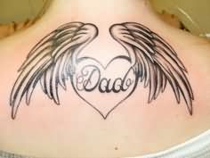 Winged Dad Head Tattoo