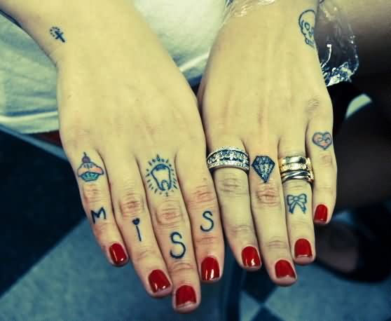 Fingers Fashion Tattoo for Girls