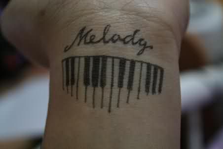 Melody Keyboard Tattoo On Wrist