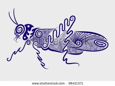 New Grasshopper Tattoo Design