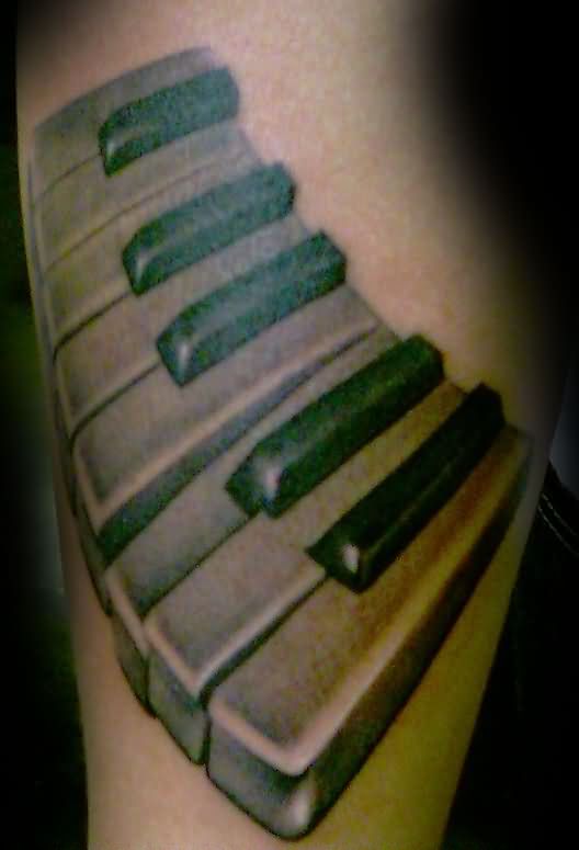 Nice Piano Keys Keyboard Tattoo