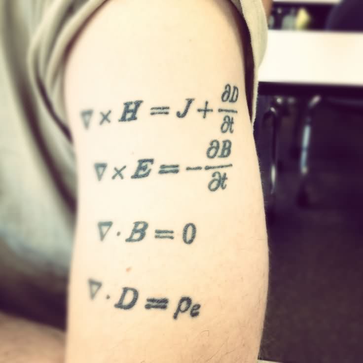 Left Half Sleeve Equation Tattoo