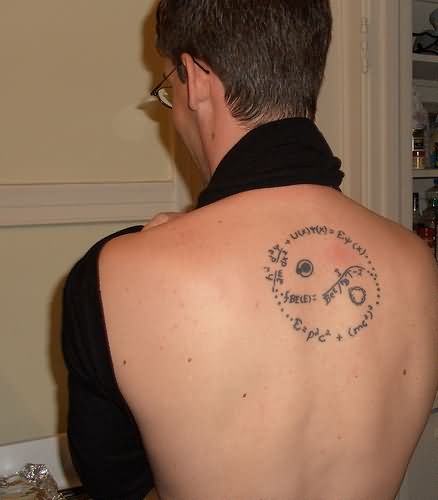 Man Upperback Equation Tattoo
