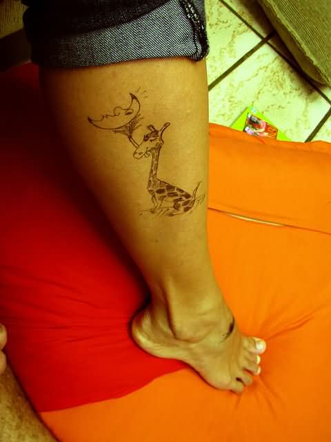 Right Leg Giraffe Tattoo