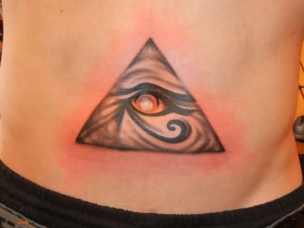 Triangle eye Stomach Tattoo