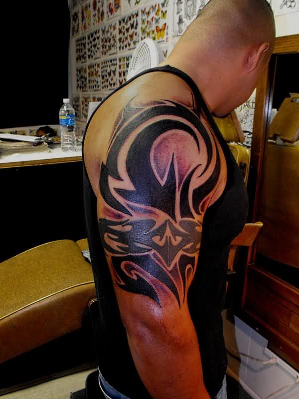 Tribal Occupation Tattoo On Right Half Sleeve