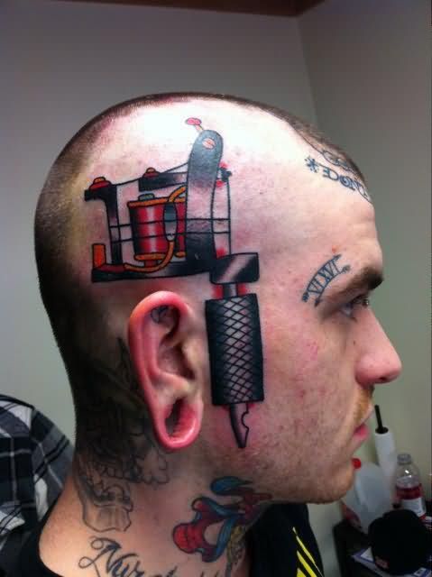 Tattoo Machine Tattoo On Head
