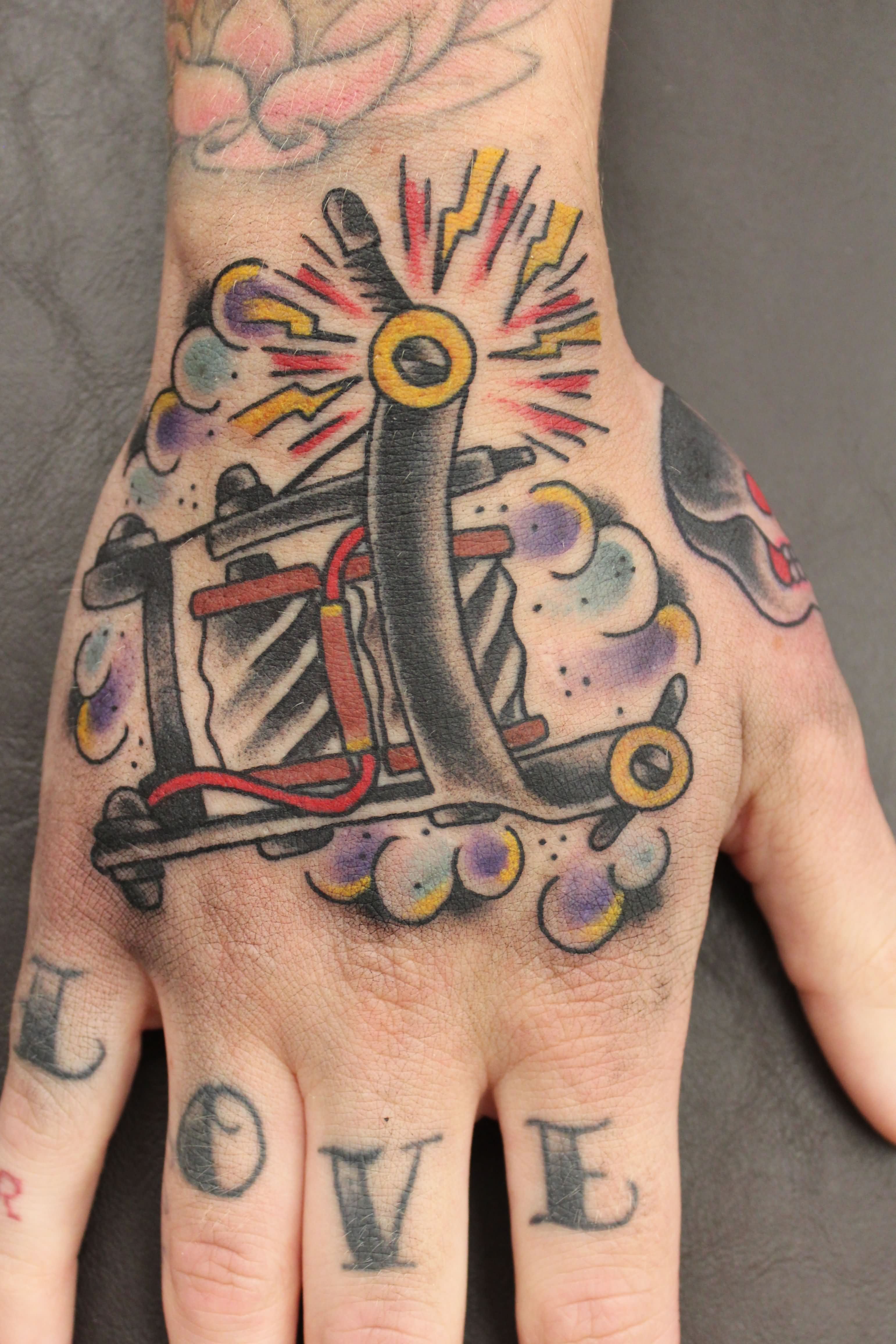 Wonderful Right Hand Tattoo Machine Tattoo