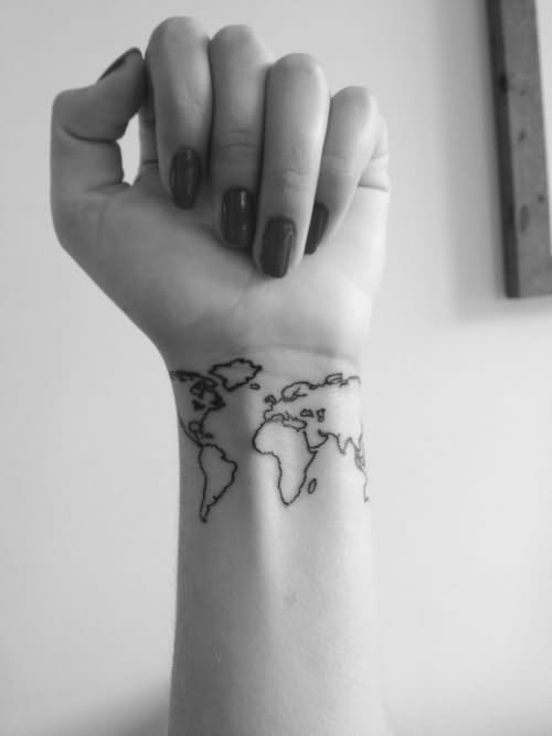 Wrist Map Tattoo