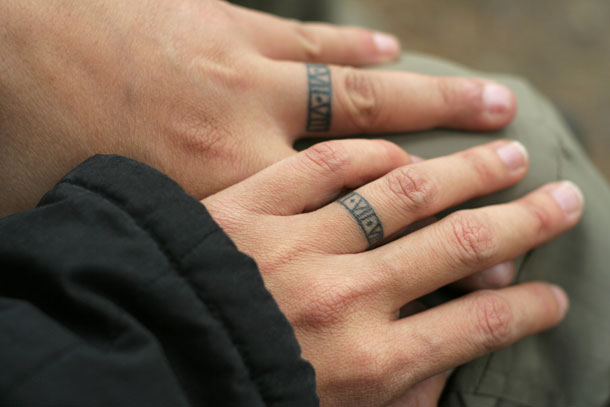 Amazing Wedding Ring Tattoo For Couples