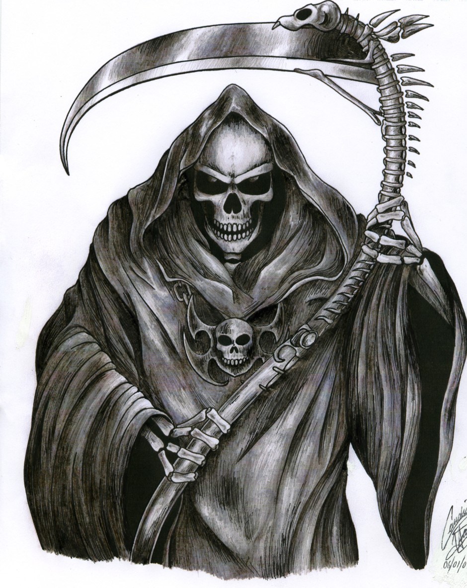 Grim Reaper tattoo design by Demonchild97