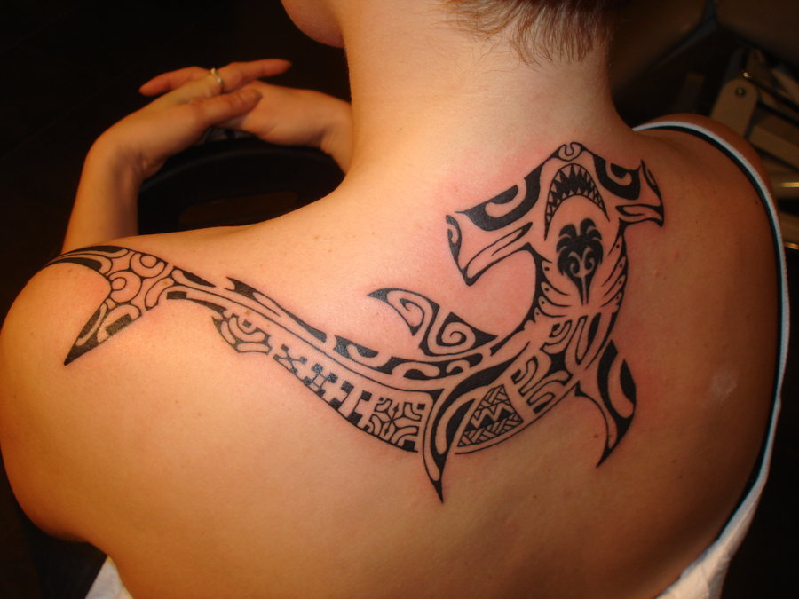 Polynesian Hammerhead shark tattoo by TattooZagreb