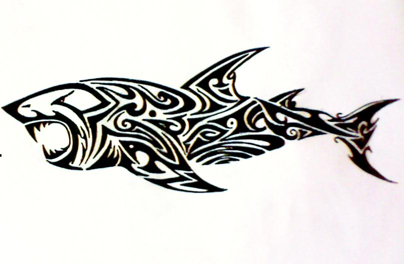 Tribal Shark Tattoo Design by Mindsetteler