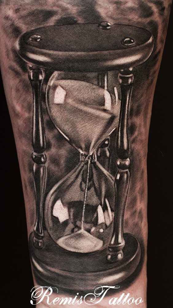 Realistic Hour Glass Tattoo Design