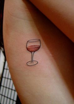 Whisky Glass Tattoo On Rib