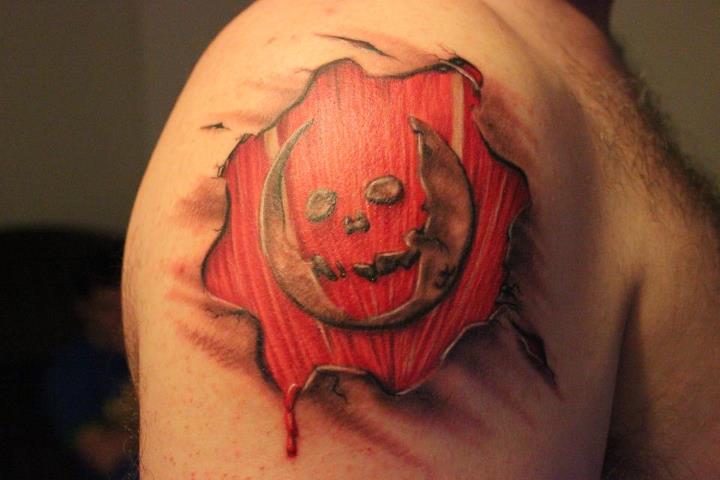 Right Shoulder Devil 3D Tattoo