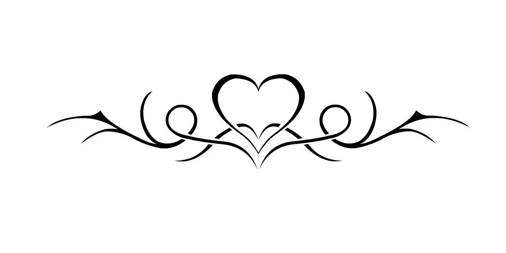 Tribal Heart Lower Back Tattoo Design