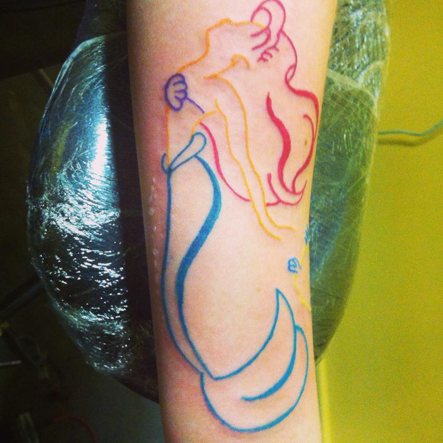 Watercolor Mermaid On Arm By Jongresty