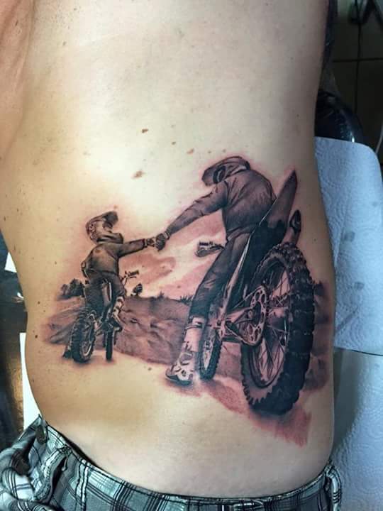 Biker Tattoos On Rib Cage