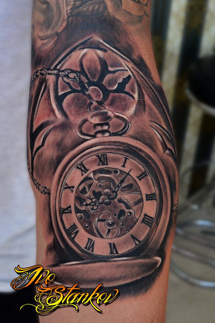 Clock Tattoo Design Idea By Ivo Stankov