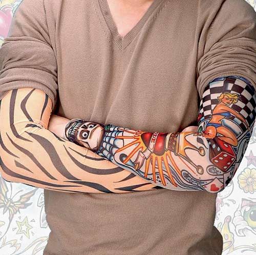 Funky Tattoo On Man Left Sleeve