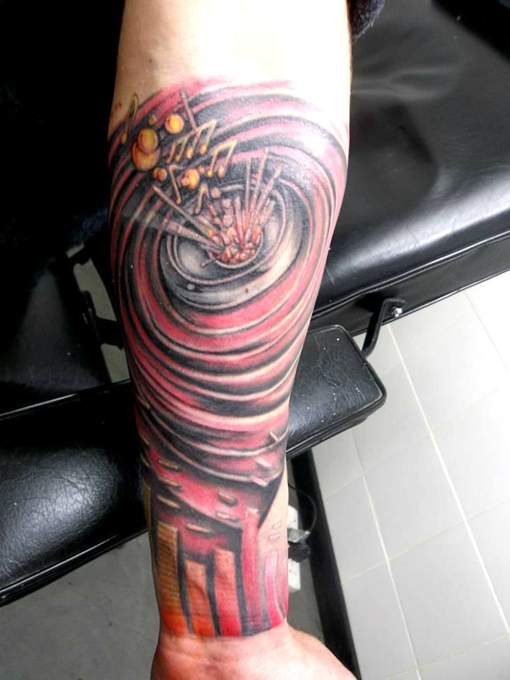 Music Tattoo On Left Forearm