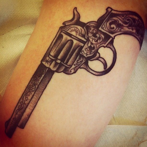 Nice Pistol Tattoo Design
