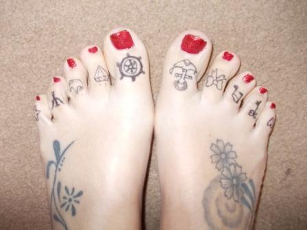 Sailor Toe Tattoo Designs For Girls