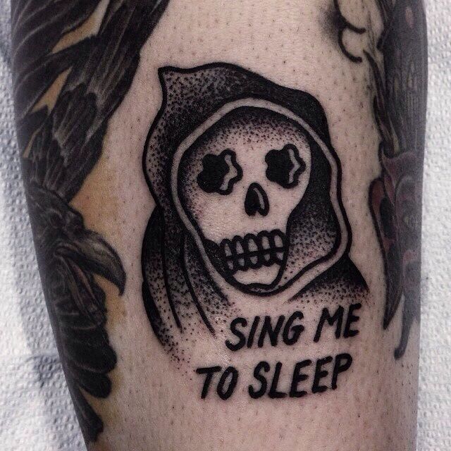 Sing Me To Sleep Grim Reaper Tattoo By Mike Adams