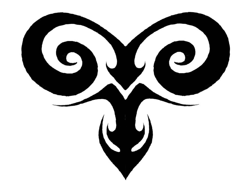 Tribal Aries Tattoo Design Idea