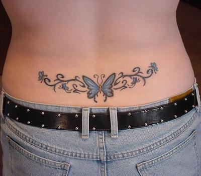 Tribal Butterfly Waist Tattoo