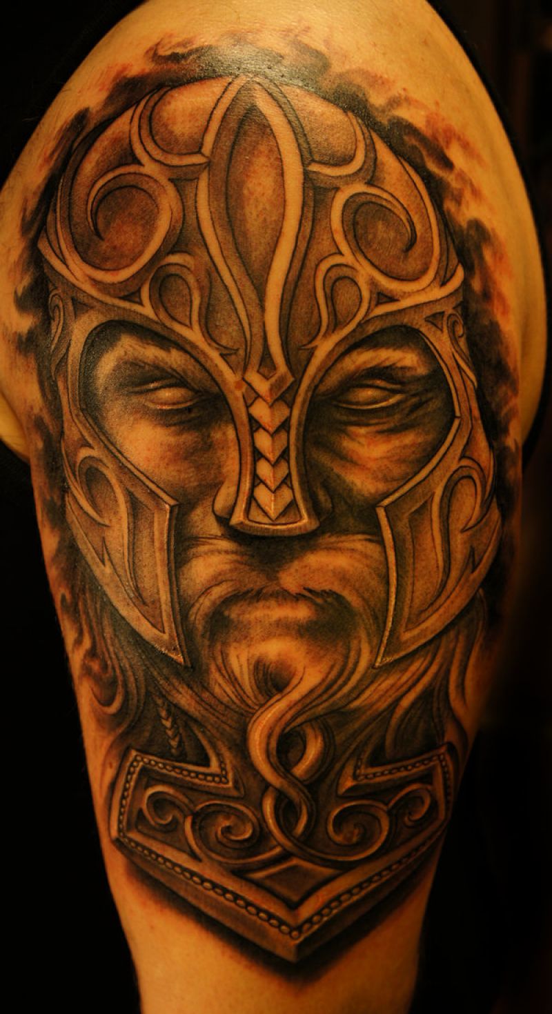 Viking Tattoo Design For Shoulder By Strangeris