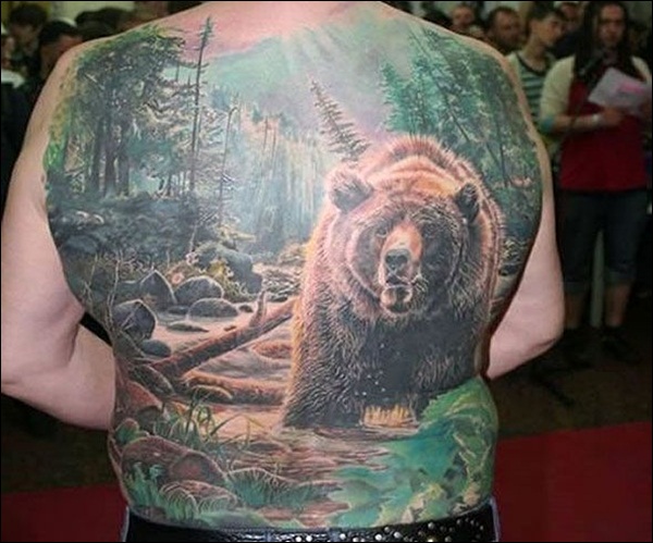Wildlife Tattoo On Back Piece