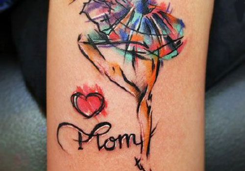 Abstract Watercolor Mom Tattoo Design