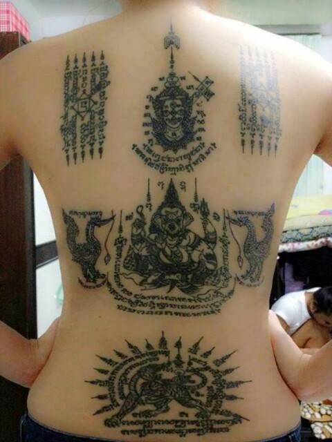 Beautiful Thai Tattoo On Full Back