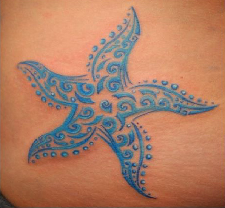 Blue Starfish Tattoo Design