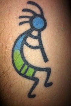 Colored Kokopelli Tattoo Image