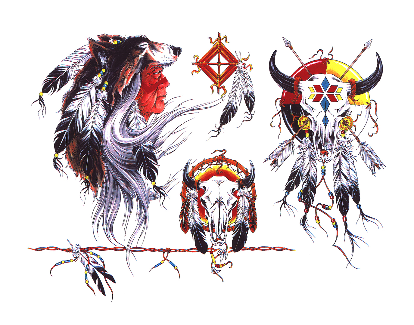 Colorful Indian Tattoo Designs Sample