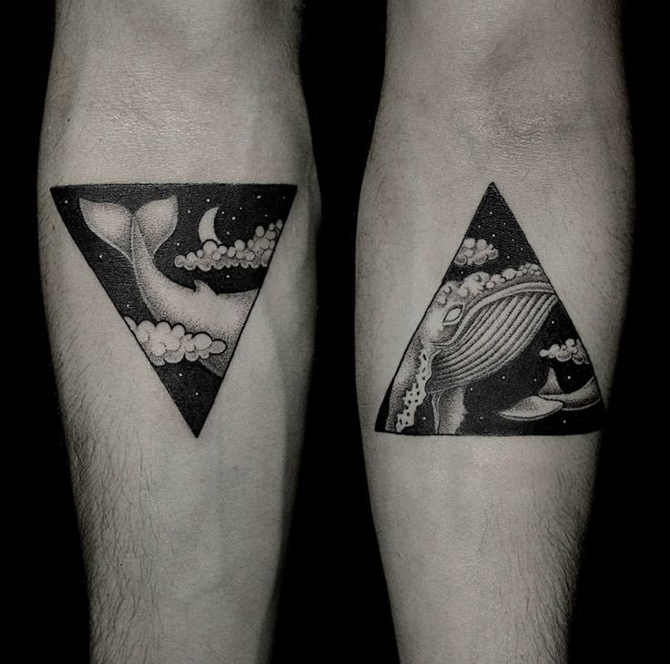 Cool Pair Of Matching Triangle Tattoos by Brezinski llya