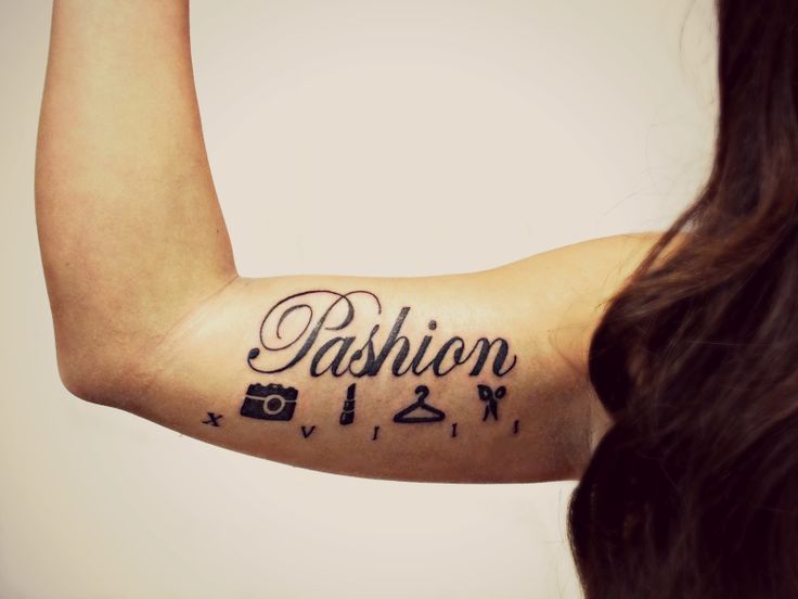 Fashion Tattoo On Inner Bicep