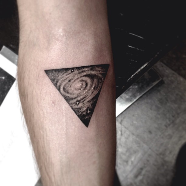 Galaxy Triangle Tattoo For Men