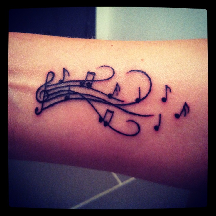 Music Notes Tattoo Design For Forearm
