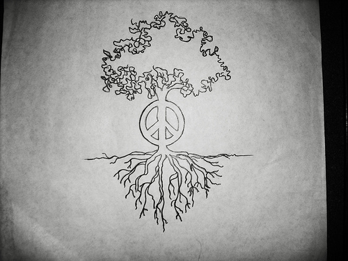 Peace Tree Tattoo Design Sample
