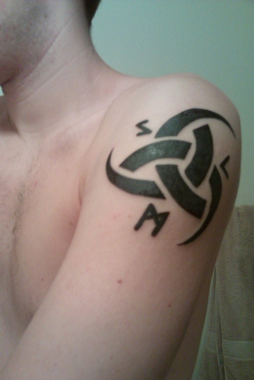 Runes And Horns Of Odin Tattoo