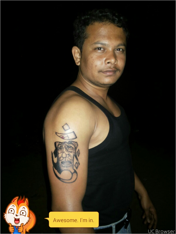 Om And Sai Baba Tattoo On Right Half Sleeve