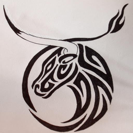 Tribal Taurus Tattoo Design Idea